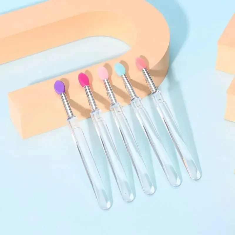3/5/10Pcs Soft Silicone Lipstick Brush Lip Stick Applicator Portable Clear Handle Clean Microbrush Lipgloss Beauty Tool — image 3