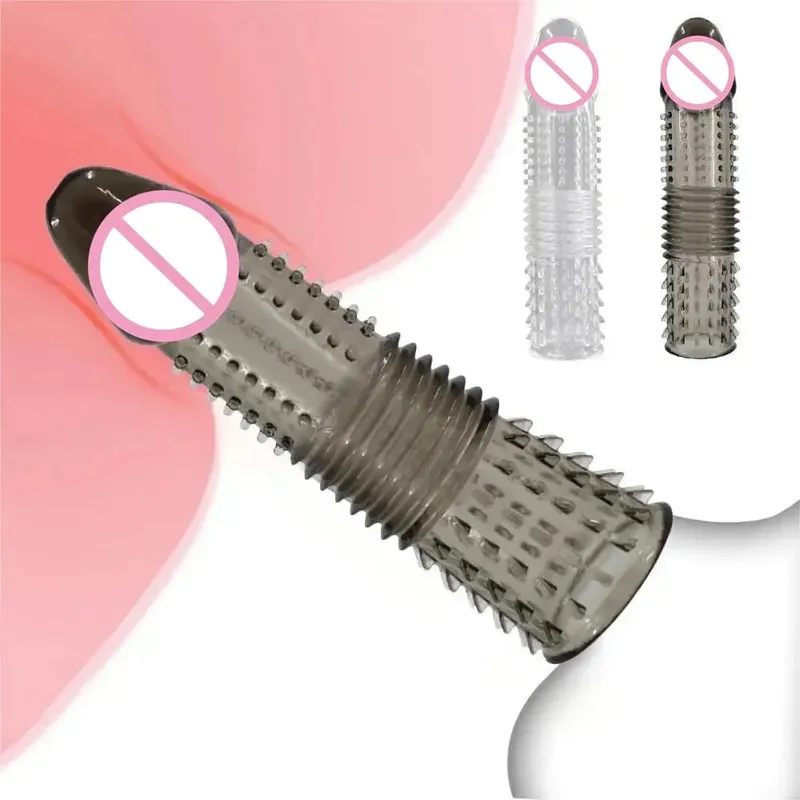 Riutilizzabile Estensore Del Pene Allargamento Preservativo Manicotto Del Pene Estensione Eiaculazione di Ritardo Giocattoli Del Sesso Anale Per Gli Uomini Senza Vibratore per Le Donne — image 2