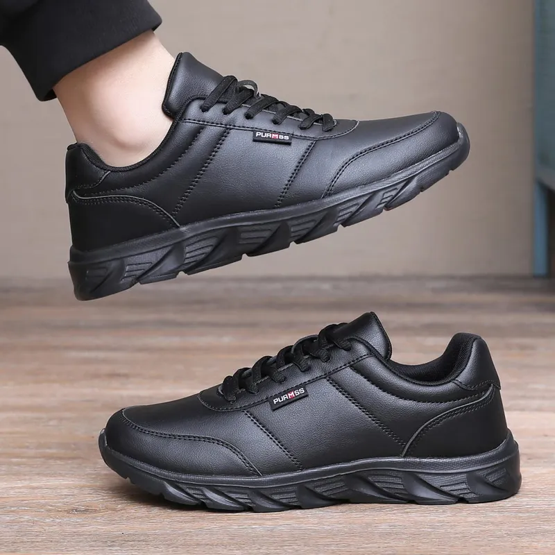 Scarpe da uomo Scarpe mocassino morbide Scarpe casual comode per uomo Solido Nero Bianco Scarpe da ginnastica da uomo Calzature Plus Size 39-46 — image 3