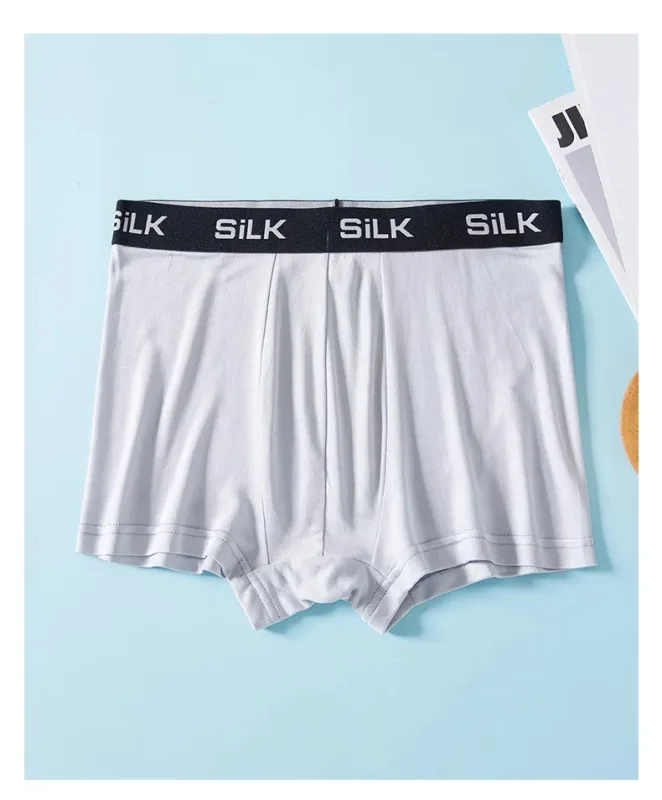 SuyaDream MEN Boxer Shorts 100% seta naturale Mutandine solide sane Biancheria intima in tessuto naturale — image 12