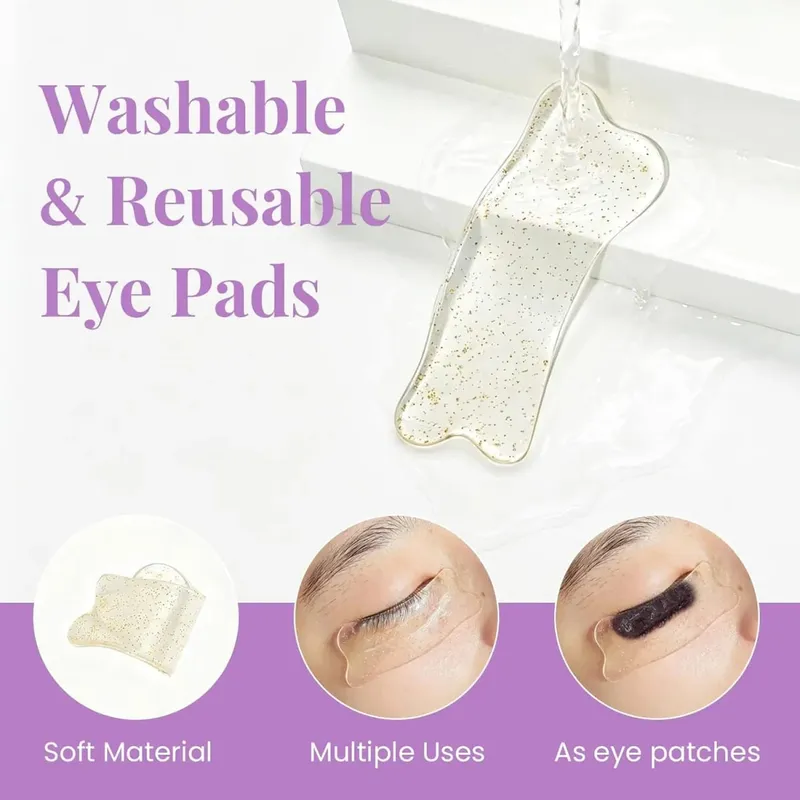 Kit de teinte de cils et sourcils Libeauty Kit de couleur de cils noirs Sachets individuels Coussinet pour les yeux réutilisable et outil de couleur de cils brosse à double extrémité — image 4