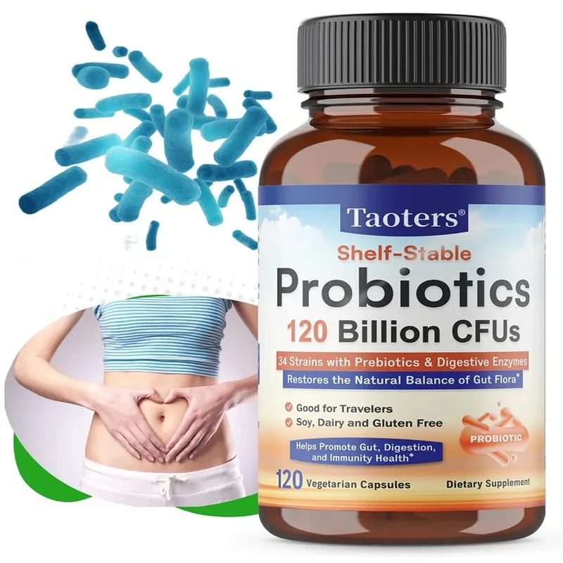 Probiotika 120 Milliarden KBE, 34 Stämme mit organischen Präbiotika und Verdauungsenzymen, Verdauung und Immunität, Gesundheit für Frauen und Männer — image 1