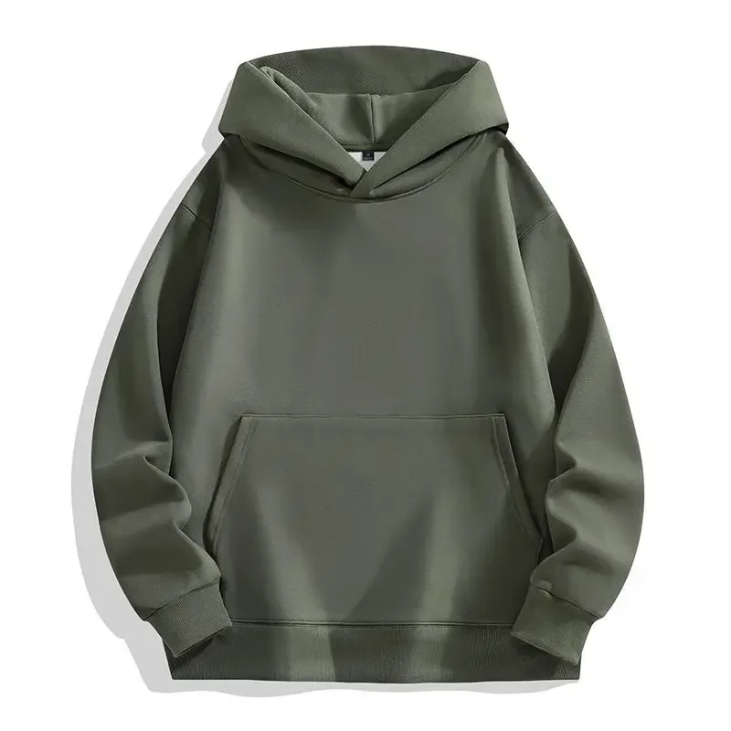 480GSMฤดูหนาวผู้ชายผ้าฝ้าย100% ขนาดใหญ่Hoodiesไม่มีลำลองStreetwearสปอร์ตHooded Sweatshirts HeavyขนแกะPullovers — image 9