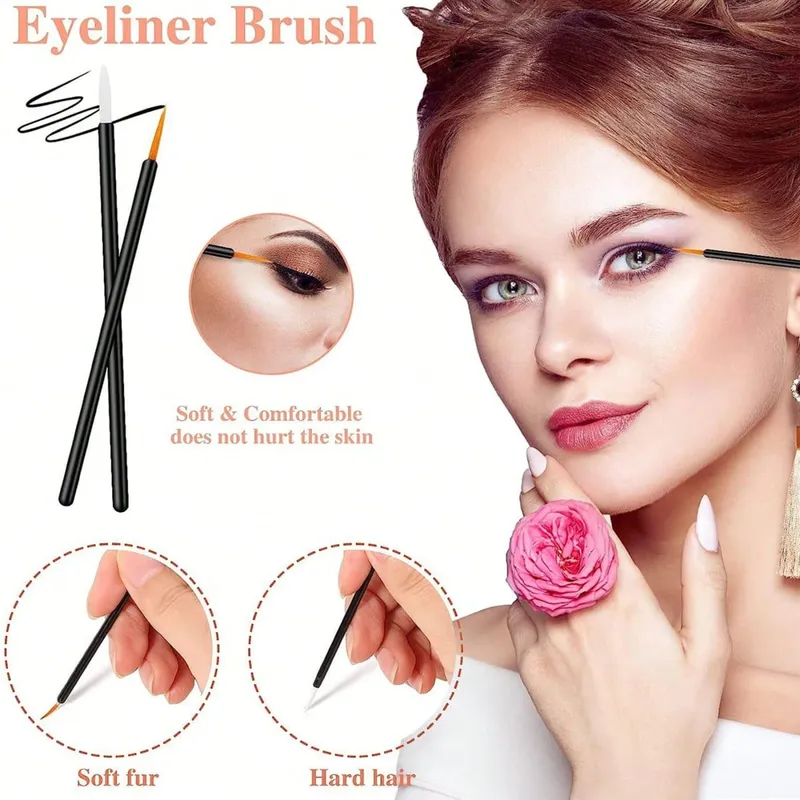 Kit di strumenti per trucco Deluxe da 300 pezzi usa e getta con custodia portatile Applicatore di rossetto Bacchette per mascara Pennelli per ombretti ciglia — image 6