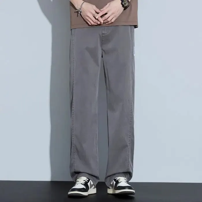 Jean d'été fin en Lyocell pour hommes, pantalon drapé en soie glacée, jambes larges, ample, droit, élastique, Ultra-fin, tailles M-5XL — image 6