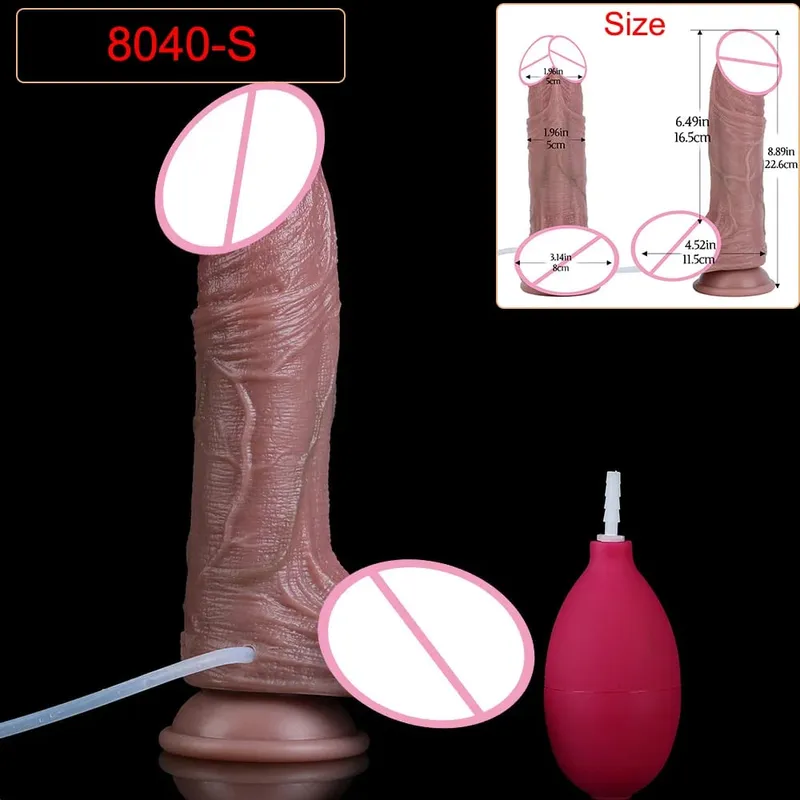 Hluboké žíly Ultra stříkající dildo Silikon Skin Touch Dlouhá ejakulační zátka na zadeček Pro muže Ženy Stimuluje G-Spot 18+ Sexuální hračky — image 17