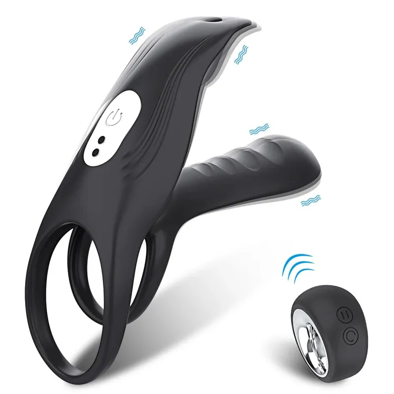 Remote Control Penis Ring Vibrator Sex Toy for Men Delay Time Prostate Massager 360° Rotation Twisting Vibrating Cock Rings 18+