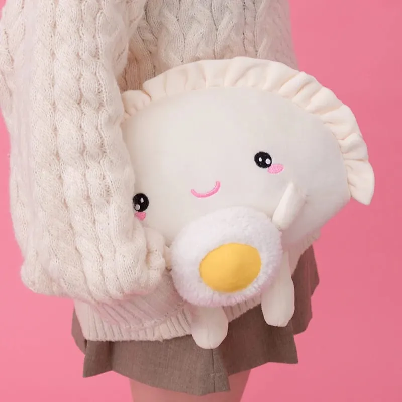 13/35 cm Roztomilý plyšový plyšový knedlík klíčenka Barevný potravinový knedlík s různými příchutěmi Plyšová hračka Kawaii Smažený knedlík s červeným srdcem — image 6