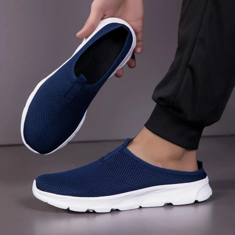 Men's Half Slipper Shoes Fashion Breathable Outdoor Mesh Casual Sneakers Lightweight Comfortable Tenis Masculino Walking Shoes — image 2