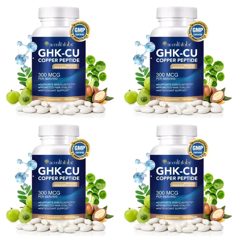 Natürliche vegane Haut-Haar-Komplex-Ergänzungen, liposomale GHK-Cu-Kupfer-Peptid-Softgel-Kapseln, 120 Tabletten, mit Biotin für Erwachsene — image 9