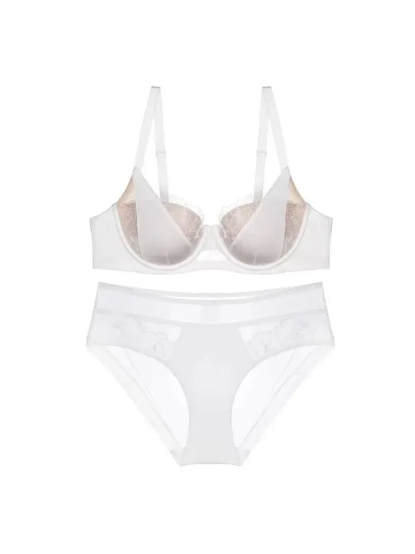 Set Bra Seksi Sulaman Renda Perancis Push Up Minimizer Mengumpul Sokongan Penuh Liputan Keselesaan Pakaian Dalam untuk Wanita Berpayudara Besar 2PCS — image 5