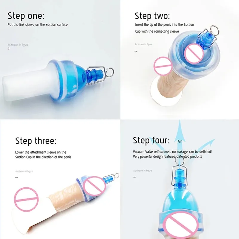 S/M/L Silikon-Ärmel für Penis-Extender-Pumpe, Vergrößerung, Eichel-Schutzkappe, Ersatz-Penisstretcher, Klemm-Set, Sexspielzeug — image 4