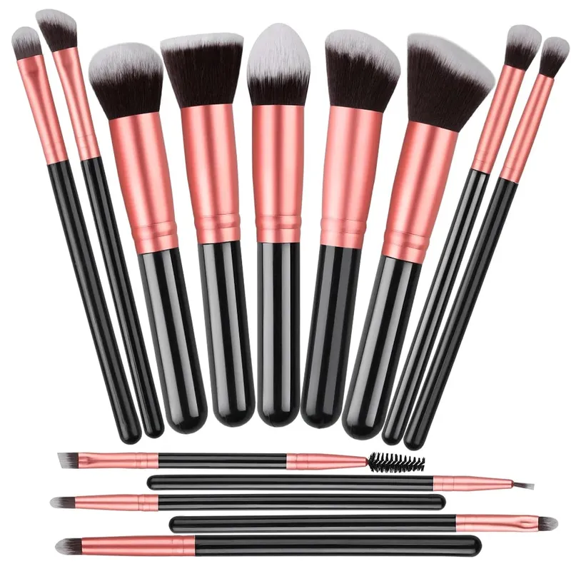 전문 14PCS 메이크업 브러쉬 세트 소프트 푹신한 파운데이션 아이 섀도우 컨실러 블렌딩 블러쉬 브러쉬 가부키 여성 미용 도구 — image 9