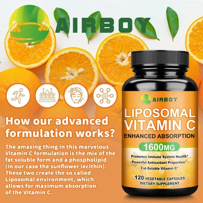 Liposomal Vitamin C 1600mg - Promotes Collagen Production Immune Support Powerful Antioxidant — image 4
