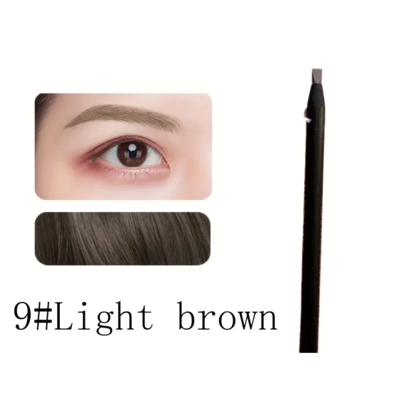Pull Eyebrow Pencil Black Makeup High Quality Wild Line Eyebrow Pencil Hard Core Flat Head Pen White Waterproof — image 12