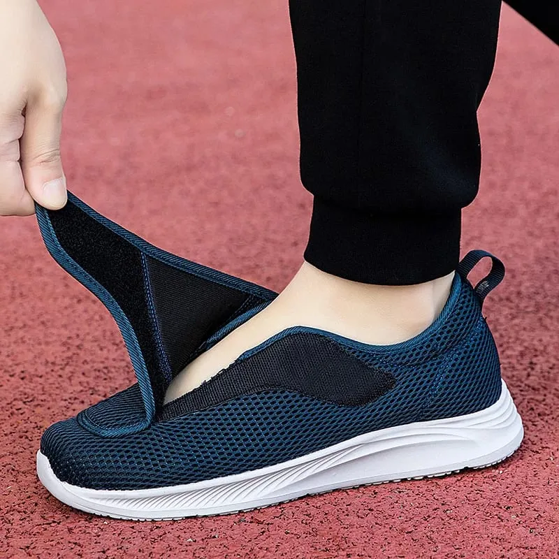 Verstellbare offene Schuhe für Herren, leichte, bequeme Diabetiker-Wanderschuhe, Turnschuhe für geschwollene ältere Füße, normale Breite — image 3
