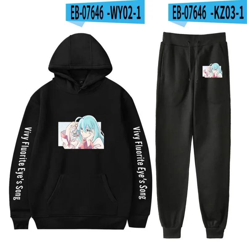 Harajuku Comfortable Vivy Fluorite Eye's Song Print Sweatshirt Sweatpants Hoodies+ Trousers Suit Boys/Girls 2 Piece Set Clothes — image 53