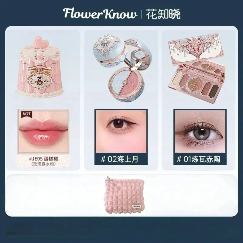 Flower Knows Set trucco Confezione regalo Farfalla Nuvola Spalla Cosmetici Rossetto Fard labbra Ombretto Borsa per trucco — image 12