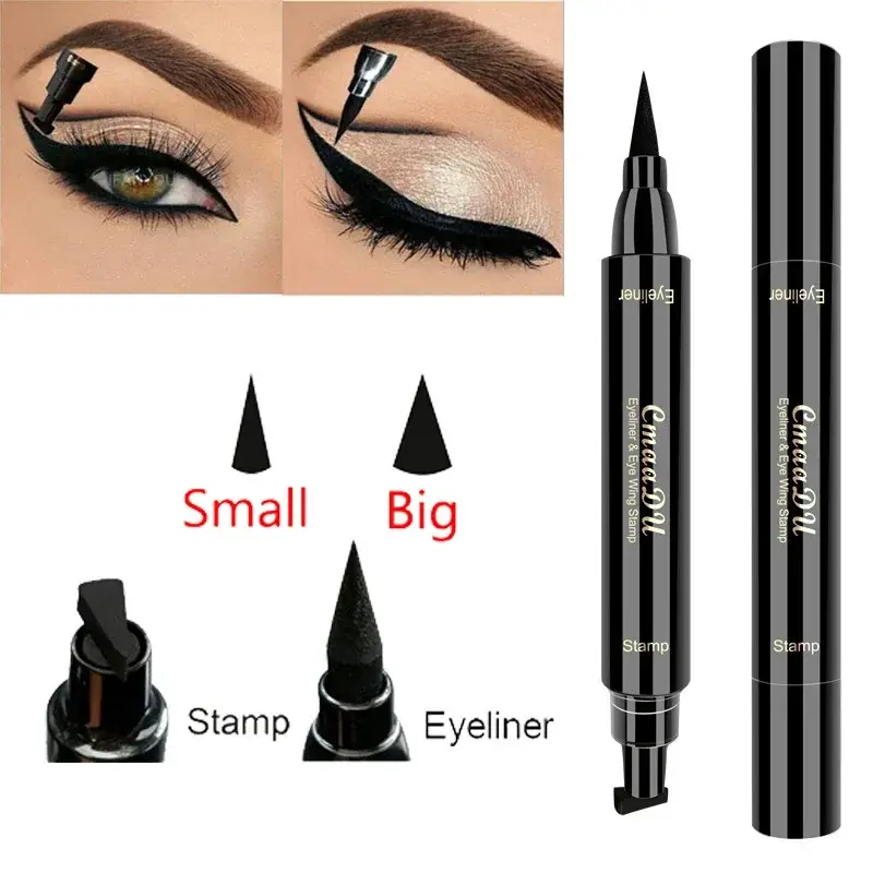 1 Stück großer doppelköpfiger Dichtungs-Eyeliner, wasserdichter und schnell trocknender schwarzer flüssiger Eyeliner, kleiner Wimpernkleberstift, Augen-Make-up-Kosmetik — image 1