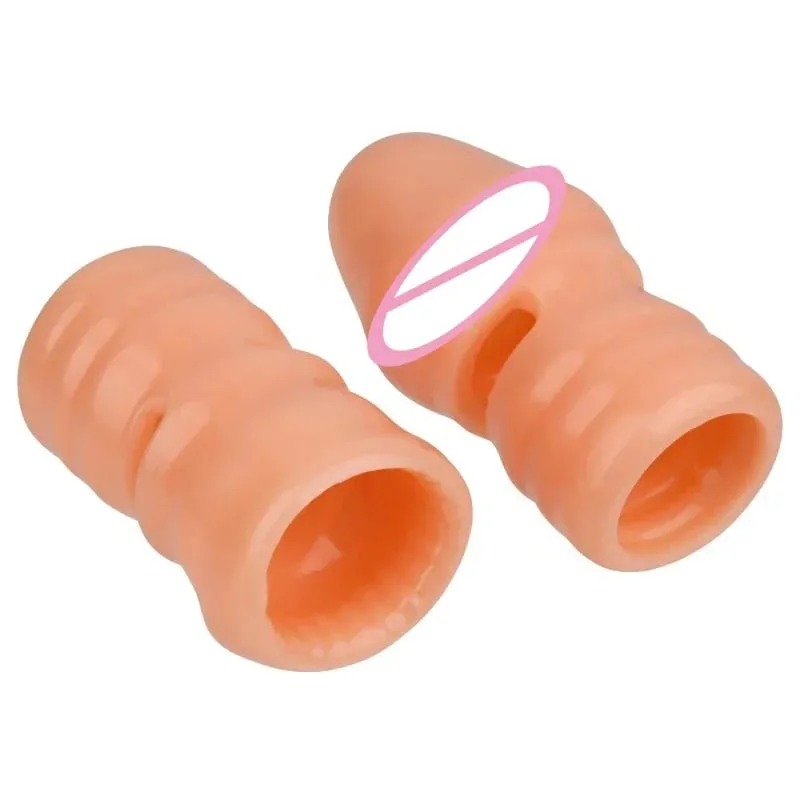 2 adet/takım Penis Kollu Silikon Yeniden Kullanılabilir Uzatma Prezervatif Gecikme Boşalma G Noktası Anal Seks Oyuncakları Erkekler Için Hiçbir Vibratör Seks Shop — image 1