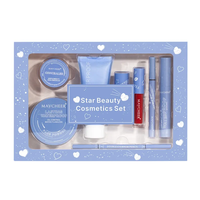 プロのメイクアップキットファンデーションパウダー口紅リップグロスアイライナー眉毛ペンシルフルフェイス化粧品セット女性旅行用