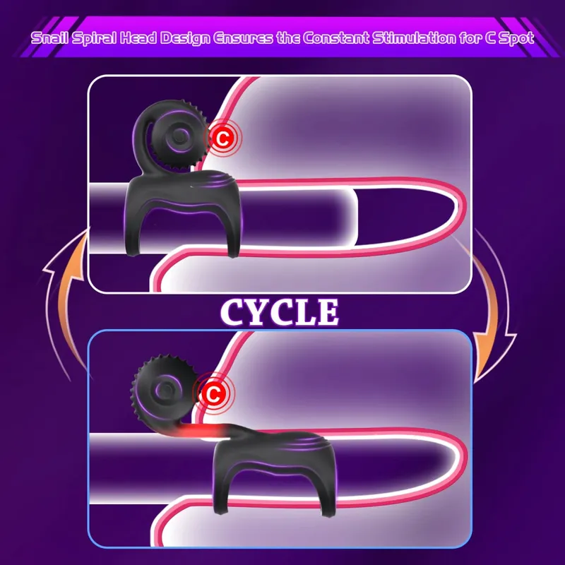 Neue Schnecke Vibe Cock Ringe Vibrierende Männliche Verzögerung Ejakulation Klitoris Stimulation Penis Ring Vibrator Sex Spielzeug für Männer Erwachsene — image 6
