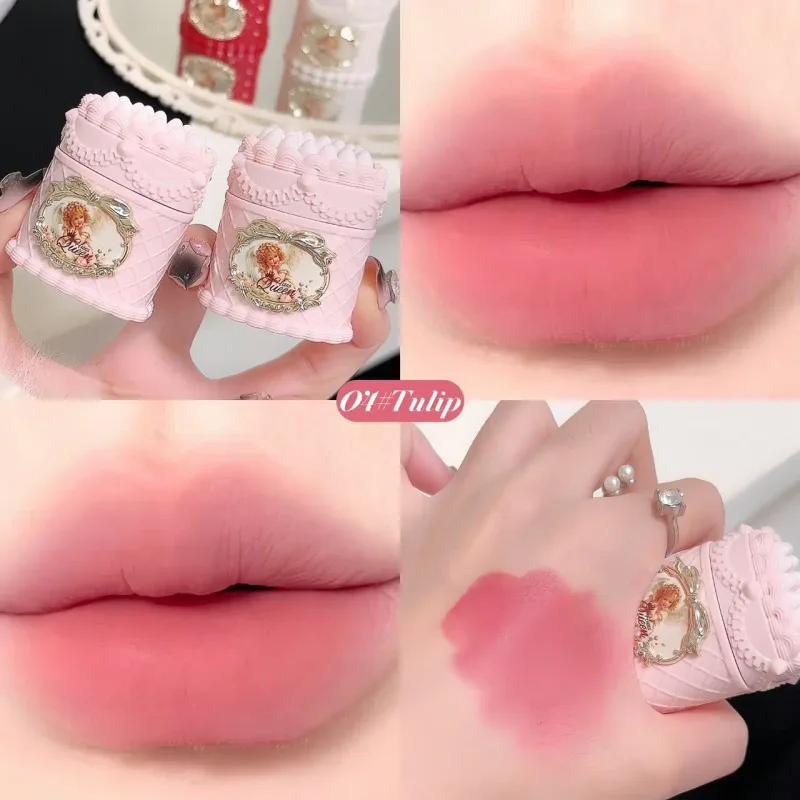 케이크 장식 벨벳 립 머드 매트 마감 논스틱 컵 데일리 & 파티 메이크업을 위한 오래 지속되는 립스틱