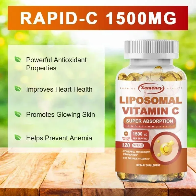 Liposomale Vitamin-C-Kapseln – starkes Antioxidans, fördert die Kollagenproduktion, Hautglanz, unterstützt die Immungesundheit des Herzens — image 6