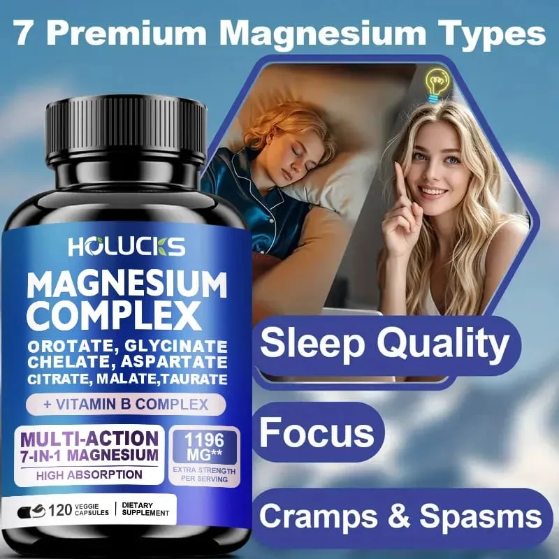 Suppléments complexes de magnésium - Mémoire osseuse et favorise la santé du cerveau Soutien au sommeil Relaxation musculaire Soulagement du stress et de l'anxiété — image 6