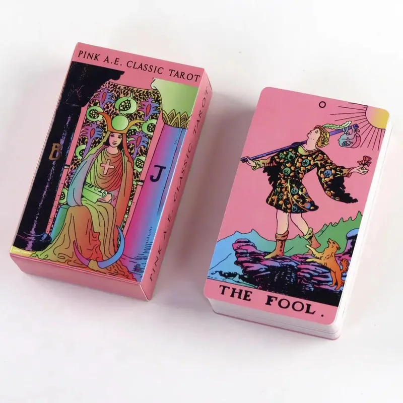 Pink A.E. Kad Tarot Klasik Deck Rider Waite Smith Gaya Ramalan Ramalan Kad Oracle 78 Cards English Ver.