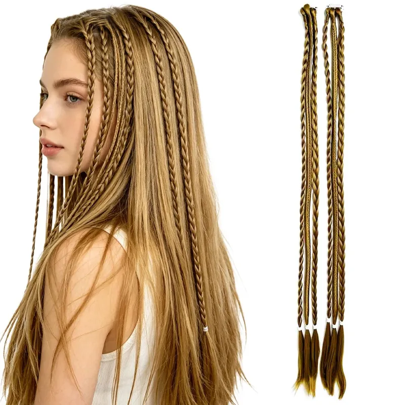 2PCS Synthetische 22"26" Clip In Zöpfe Haar Extensions Geflecht Pferdeschwanz Haarteile Geflochtene Haar Clip Auf Zöpfe für Frauen Tägliche Party — image 10