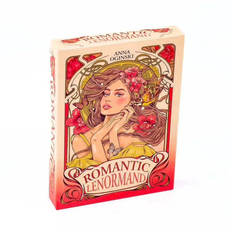Romantische Lenormand-Orakelkarten, 37-teiliges Deck, 10,2 x 7,2 cm, englische Vision, Jugendstil-Blumenmotive für Party-Brettspiele — image 2