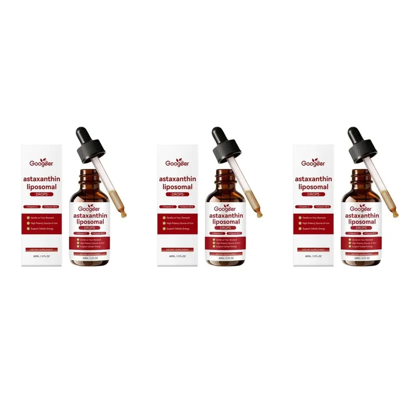 Googeer Liposomal Astaxanthin Drops with Vitamin C To Support Iron Absorption Vitamin B12 for Blood and Nerve Health 60 ML — image 9