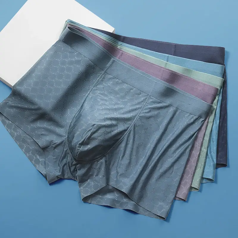 Ice Silk Underwear Men's Boxer Briefs Summer Thin Breathable Boxer Briefs Seamless Boxer Briefs Boys Shorts — image 3