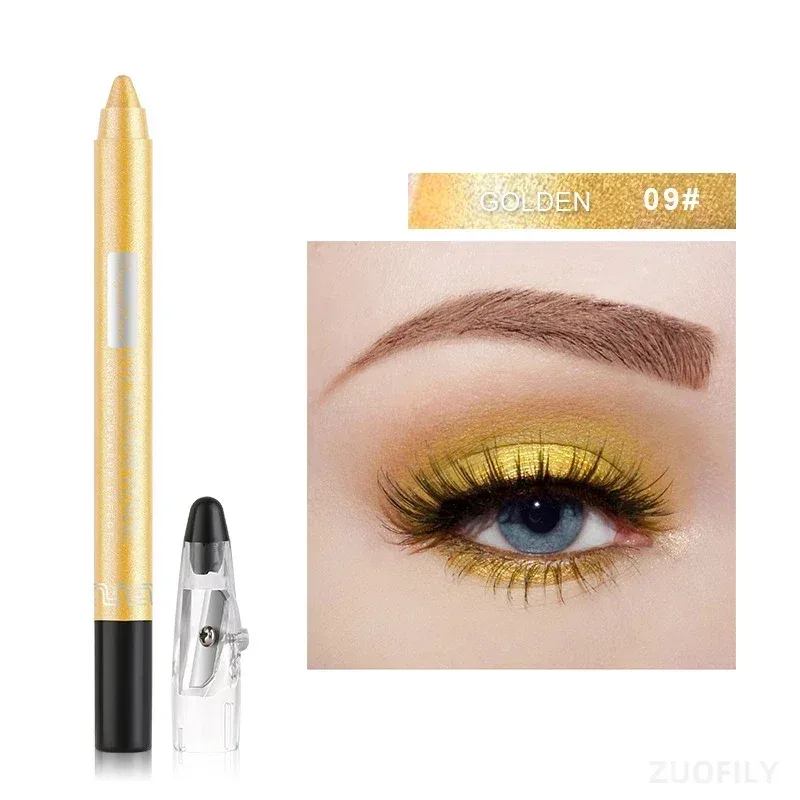 12 cores glitter caneta sombra de longa duração fosco sombra paleta brilhante iluminador prata roxo delineador lápis cosméticos — image 13
