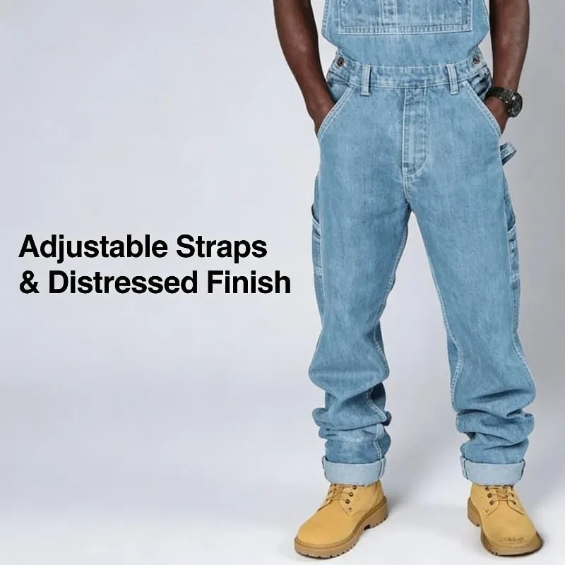Trendi Férfi Harisnyanadrág Farmer Jumpsuit divat Alkalmi overál Farmer — image 4