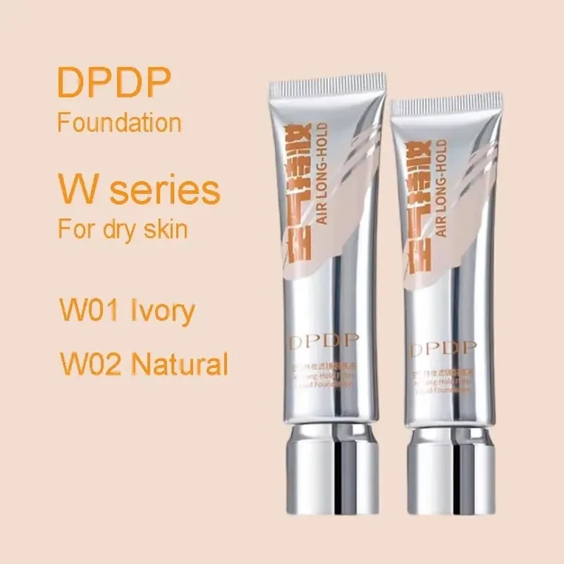 30ml DPDP 롱웨어 리퀴드 파운데이션(F4 듀얼 엔드 메이크업 브러쉬 세트 포함) - 오래 지속되는 커버력을 위한 베이스 코스메틱 어플리케이터 — image 1