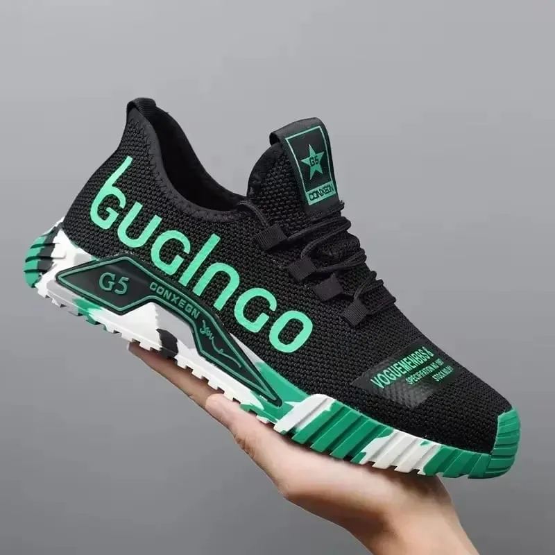 Palestra Nuove scarpe da ginnastica da passeggio stringate vulcanizzate Comode scarpe casual resistenti all'usura Scarpe da passeggio estive in rete Moda traspiranti — image 5