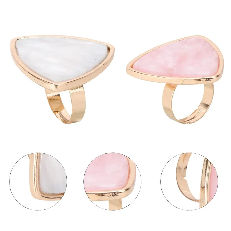 2Pcs Nail Art Ring Palettes Mini Resin Finger Mixing Plates Portable Color Palettes for Manicure Salon Home Use — image 5