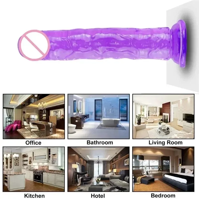 Realistic Dildos Crystal Pink Dildo with Strong Suction Cup Base Jelly Penis for Beginners Sex Toy for Women G Spot Clit Vaginal — image 4