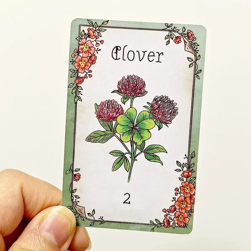 9*6 ซม. Floraneum Lenormand Tarot Oracle 36 Lenormand การ์ดภาพประกอบประดับด้วยดอกไม้ตกแต่ง — image 6