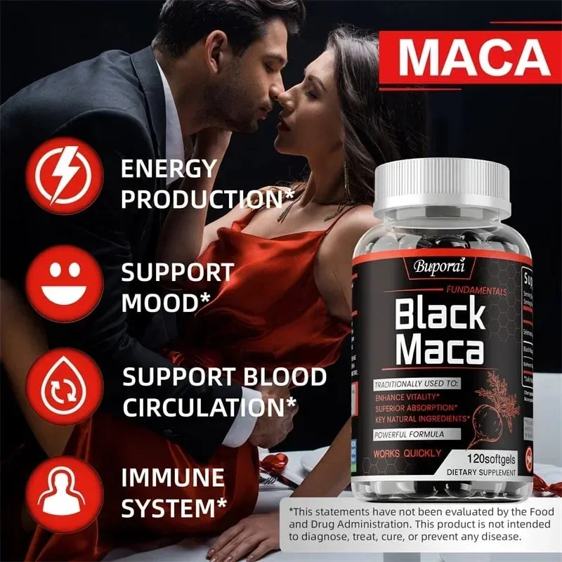 Suplement czarnej Maca - naturalny nergizer poprawiający wydajność, wytrzymałość energetyczną, masę mięśniową, poprawiający równowagę hormonów — image 4