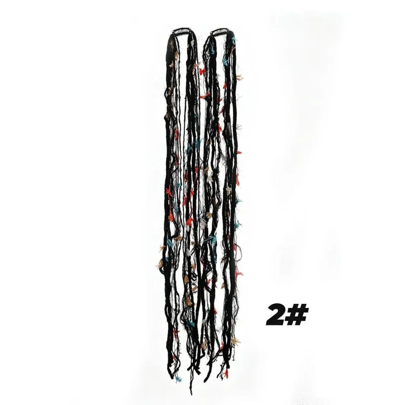 Accessorio per capelli bohemien con fascia lunga nappa colorata Maillard in peluche adatto per feste femminili — image 11