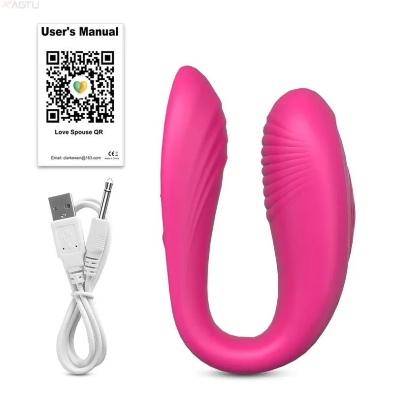 Erotischer kabelloser Klitoris-Vibrator mit Fernbedienung, U-förmiger Dildo, G-Punkt-Klitoris-Stimulat-Vibrator, Sexspielzeug für Frauen, Erwachsene, Paare — image 8