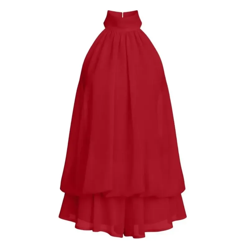 New Halter Tie Party Dress Backless Chiffon Going Out Dresses Sleeveless Ruffle Brunch Outfits for Women — image 5