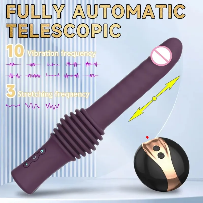 Macchina telescopica automatica per il sesso, telecomando, vibratori per dildo, massaggiatore riscaldante, punto G, giocattolo retrattile per donna — image 2