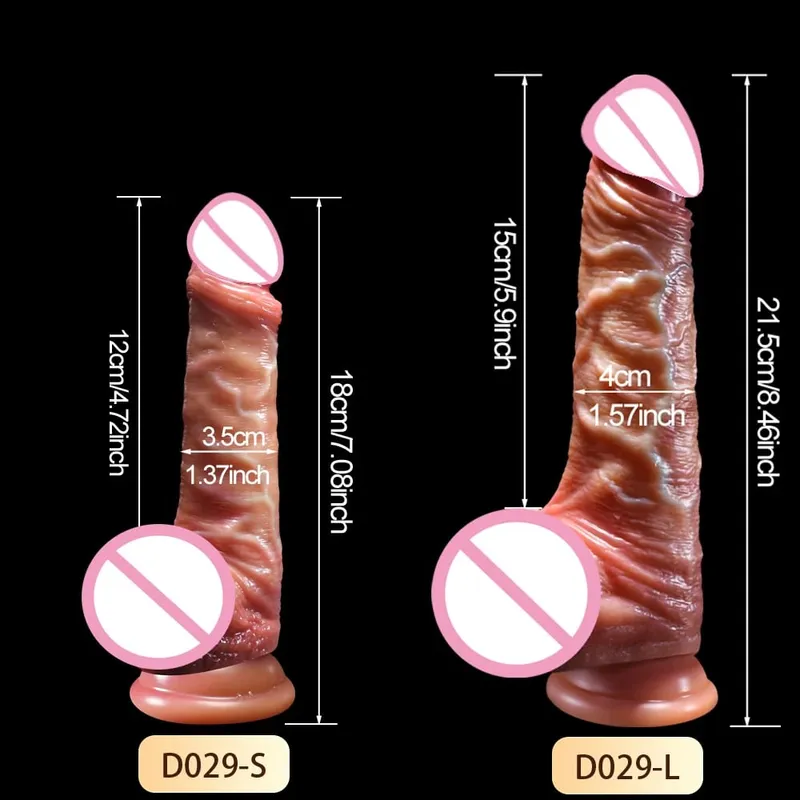 Strapon Besar Zakar Realistik Dildo Kulit Gelongsor Kulup Buah zakar Dildo Dubur Faraj Palam Batang Mainan Seks Dewasa untuk Wanita — image 2