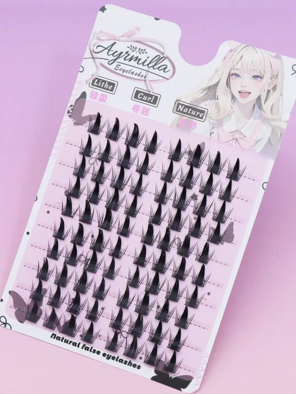 Bulu Mata Cluster Runcing Anime Manga Ujung Tajam Mata Rubah Bulu Mata Individu Cosplay DIY Bulu Mata Palsu Tersegmentasi — image 2