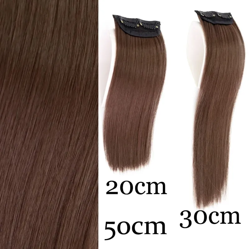 Synthetic Invisable Seamless Hair Pads Clip In One Piece 2Clips Increase hair volume Hair Extensions Top Side Cover Hairpiece — image 15