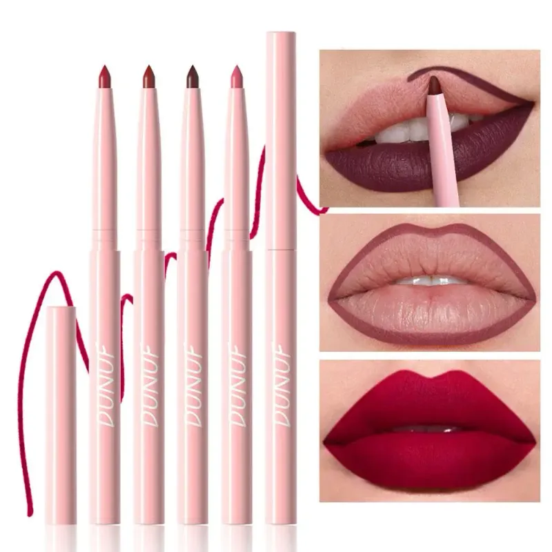 6 ชิ้น Velvet Matte Lip Liner ดินสอชุด Pigment Smooth Silky Texture ง่ายสี & Define Lip Contours daily Lip Makeup — image 6